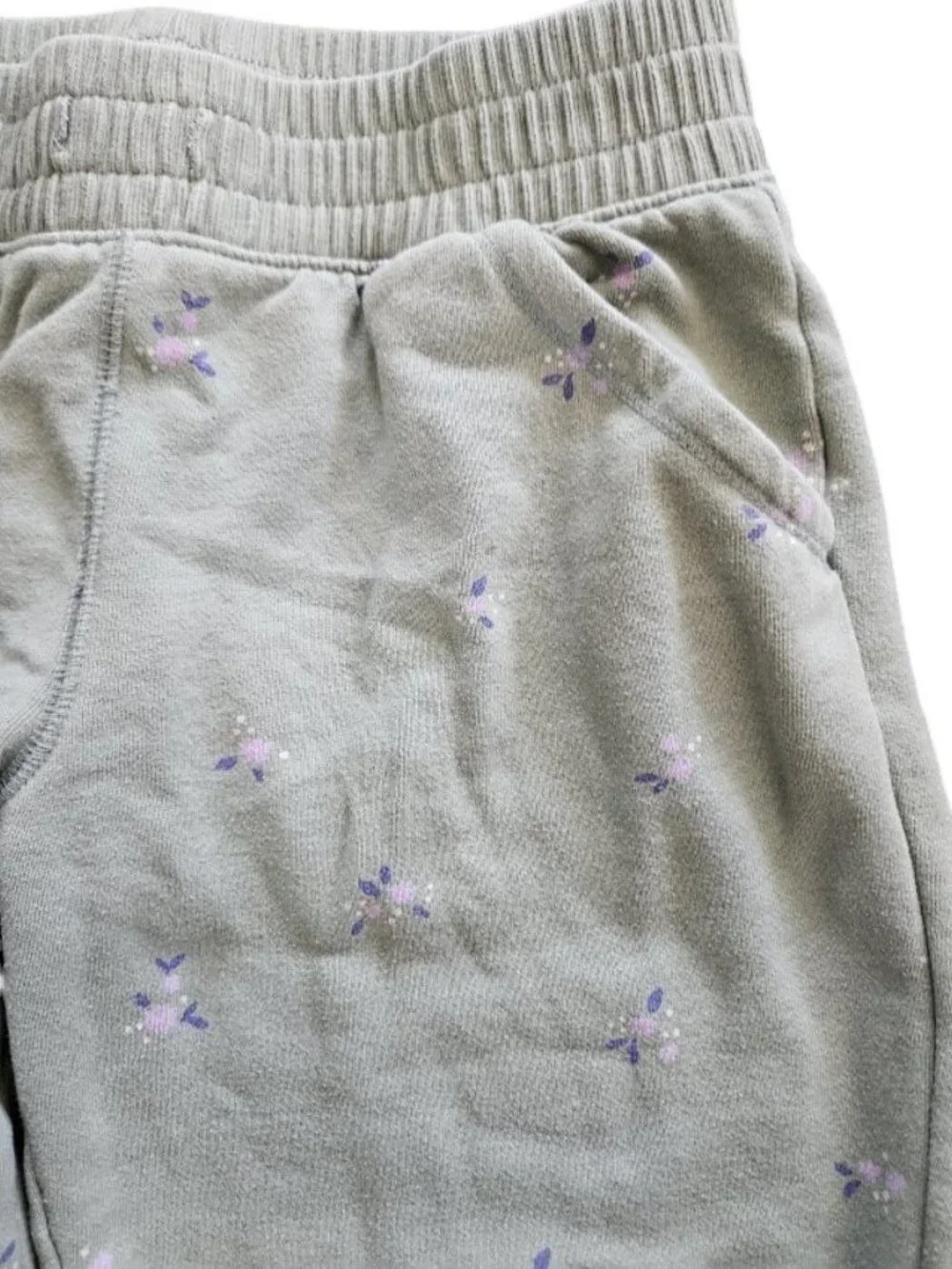 CAT & JACK Green Floral Print Athletic Style Pants Girls XL 14-16 Fleece Lined